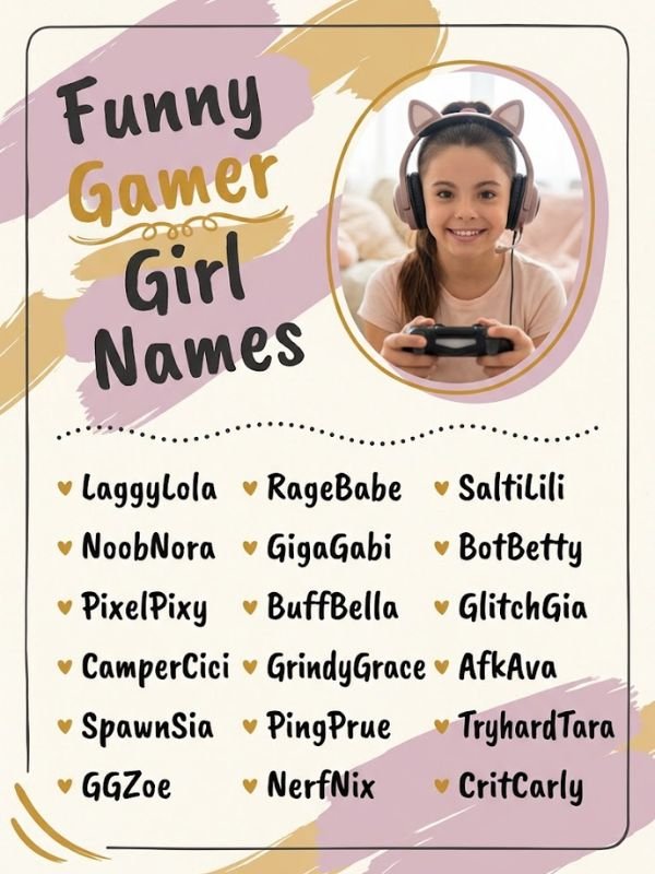 Funny Gamer Girl Names